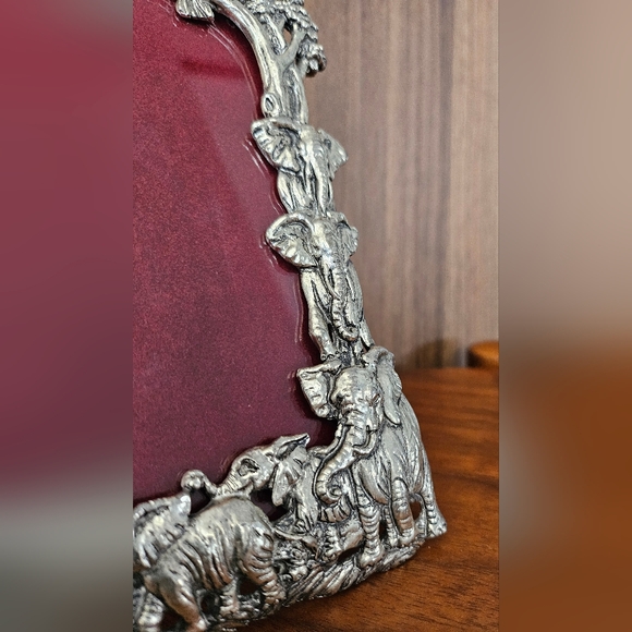 Vintage ARTHUR COURT 1995 Jungle Scene Elephants Leopards Bird Safari - Picture 5 of 16